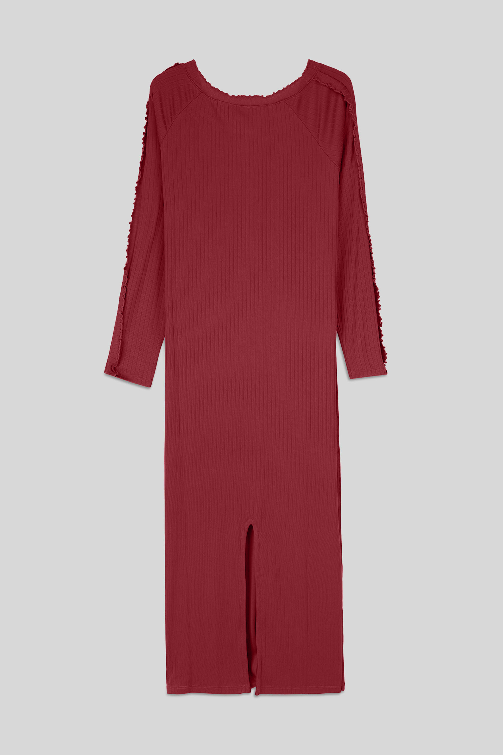 Ruffle Seam Midaxi Rib Dress