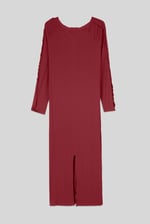 Ruffle Seam Midaxi Rib Dress