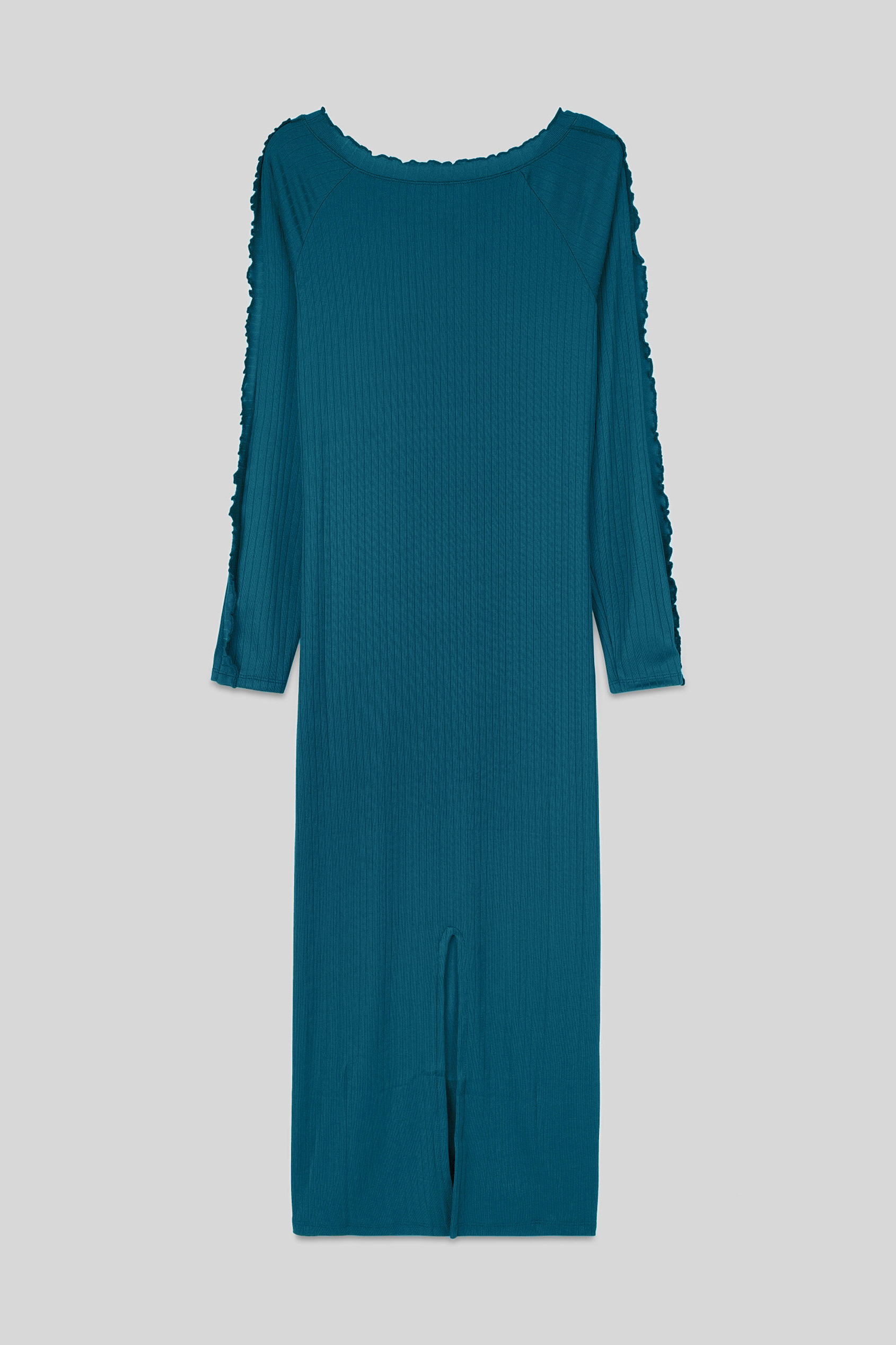 Ruffle Seam Midaxi Rib Dress