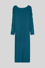 Ruffle Seam Midaxi Rib Dress