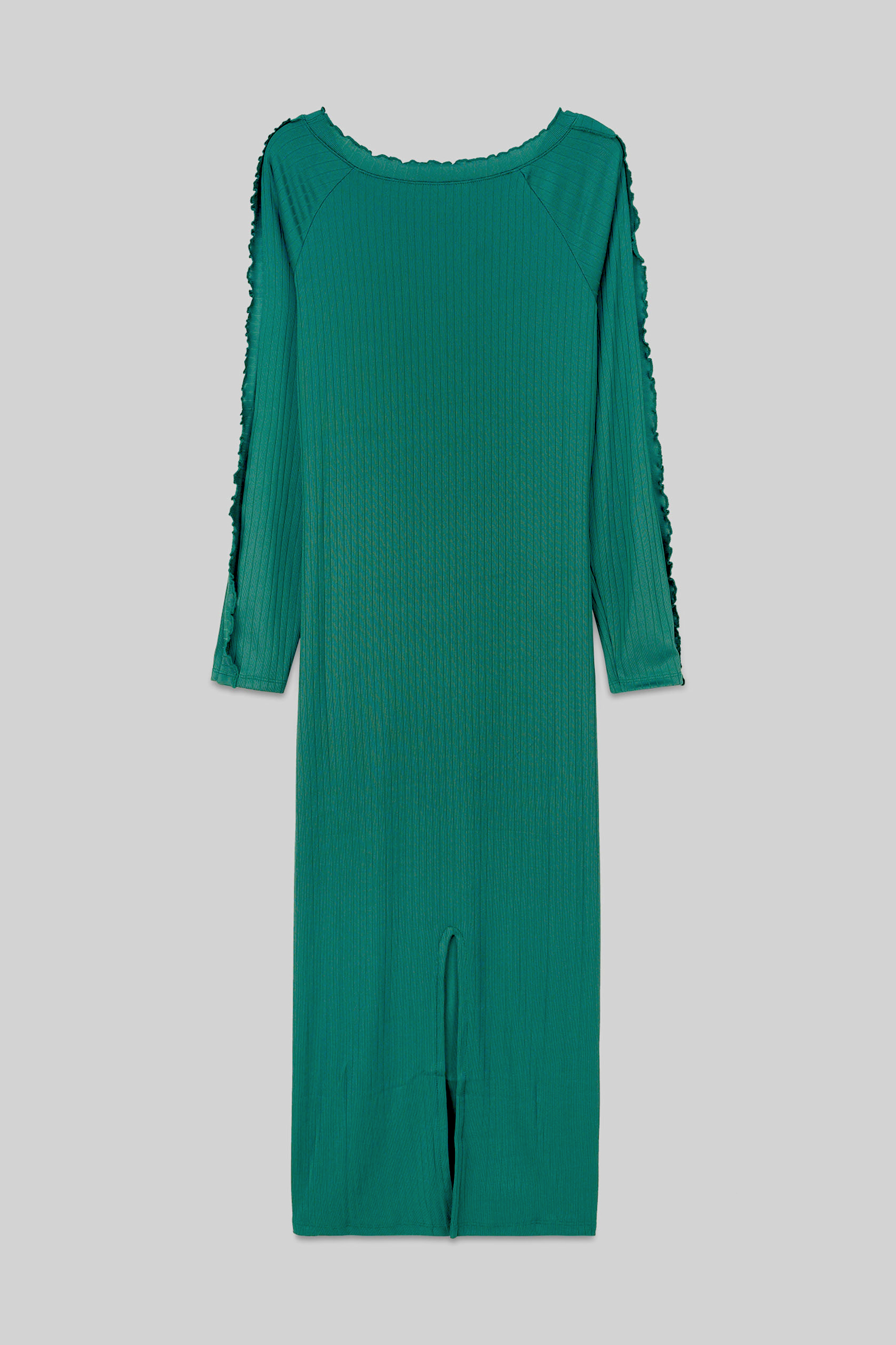 Ruffle Seam Midaxi Rib Dress