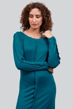 Ruffle Seam Midaxi Rib Dress