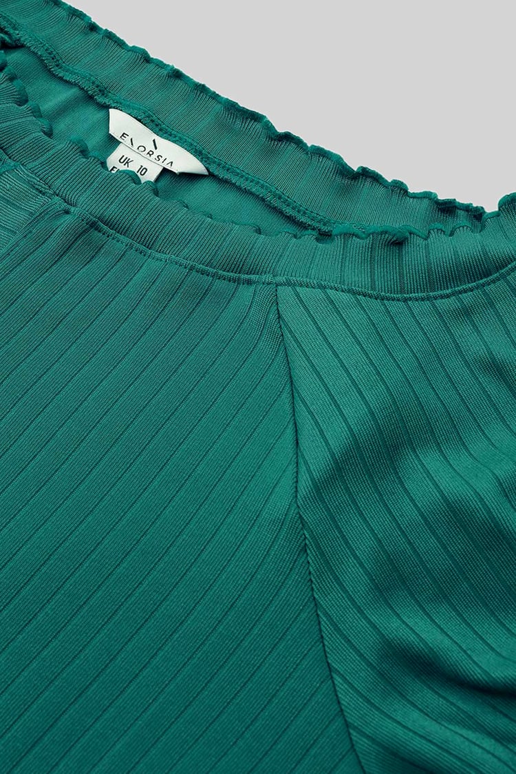 Ruffle Seam Midaxi Rib Dress