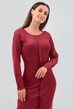 Ruffle Seam Midaxi Rib Dress