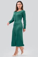 Ruffle Seam Midaxi Rib Dress