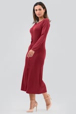 Ruffle Seam Midaxi Rib Dress