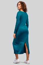 Ruffle Seam Midaxi Rib Dress