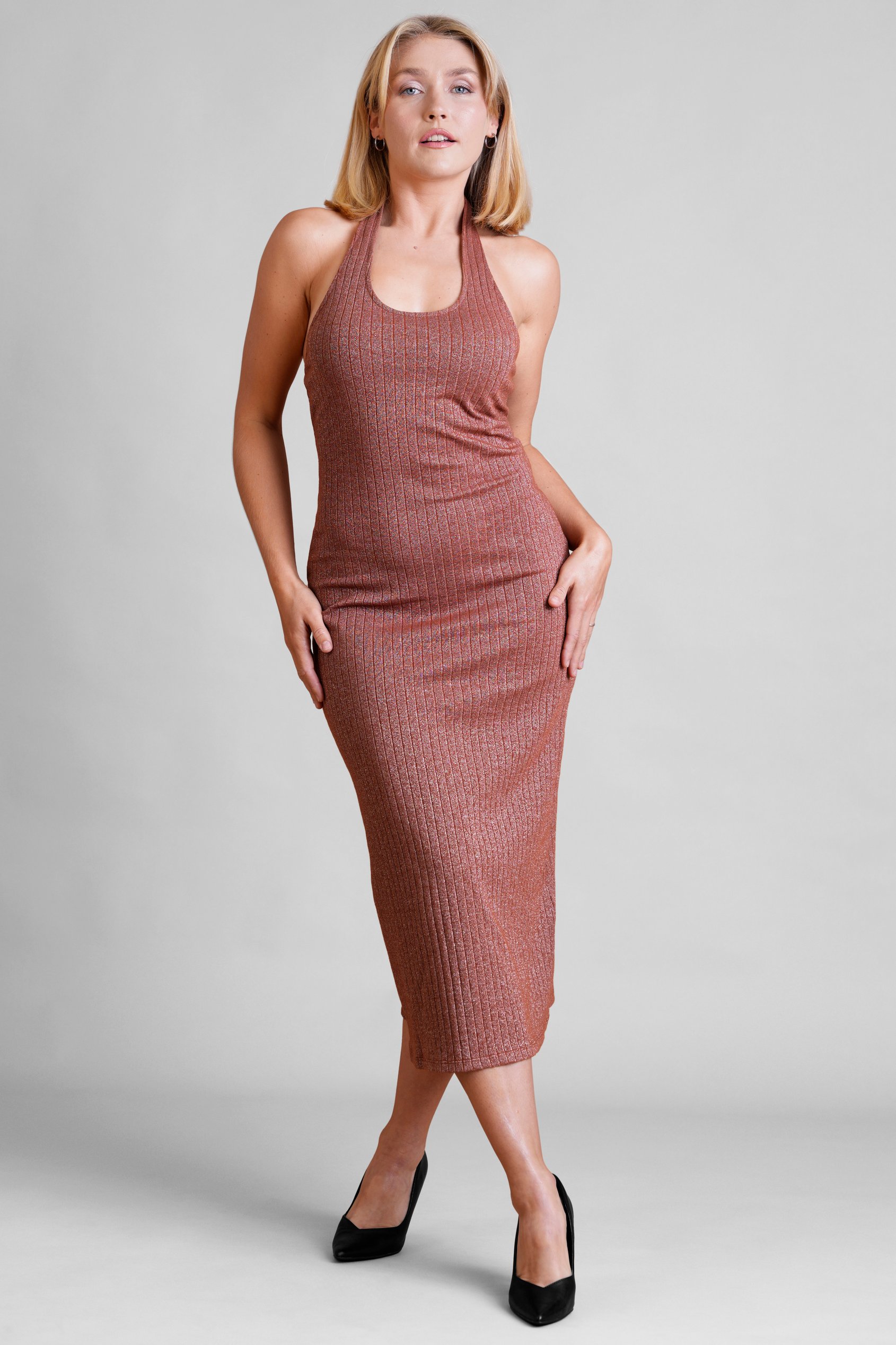 Women's Halter Neck Midi Dress