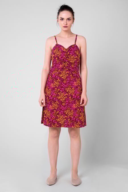 Women's Green Cami Mini Dress with Ruched Front