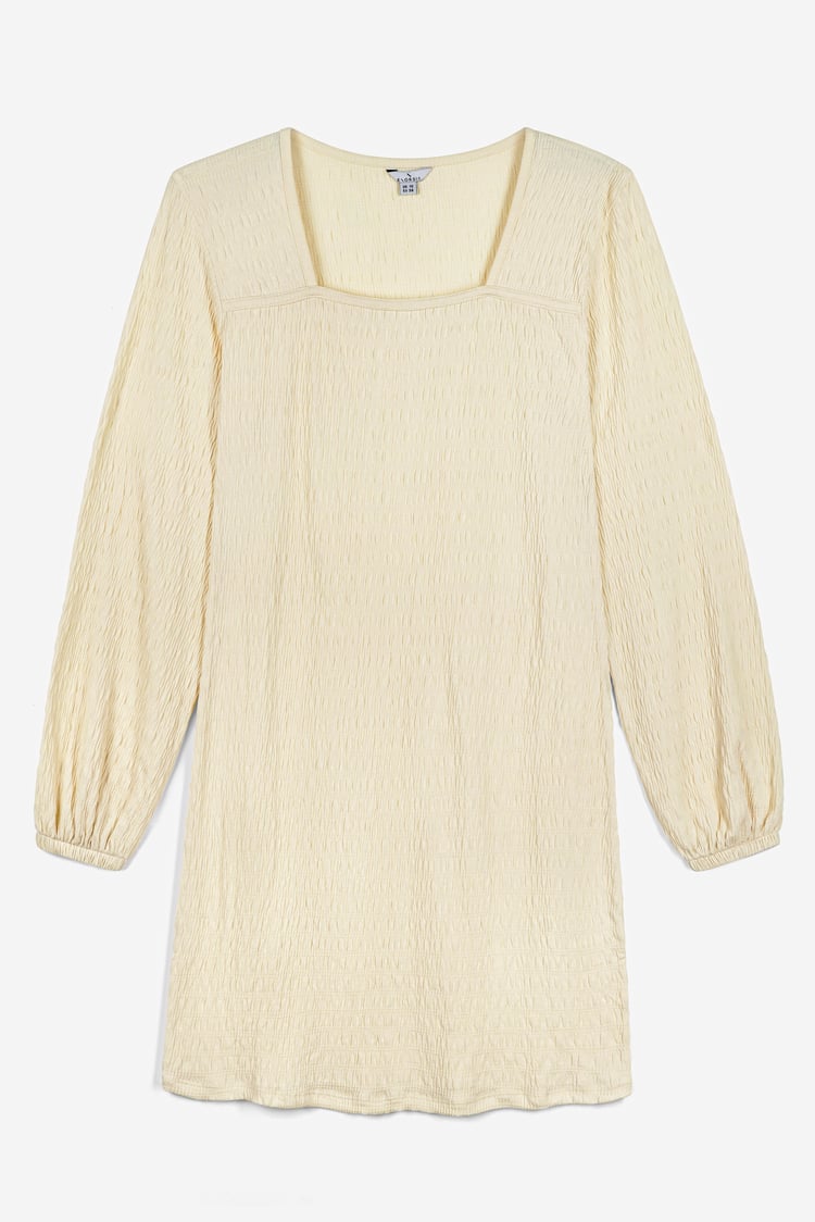 Square Neck Textured Mini Dress