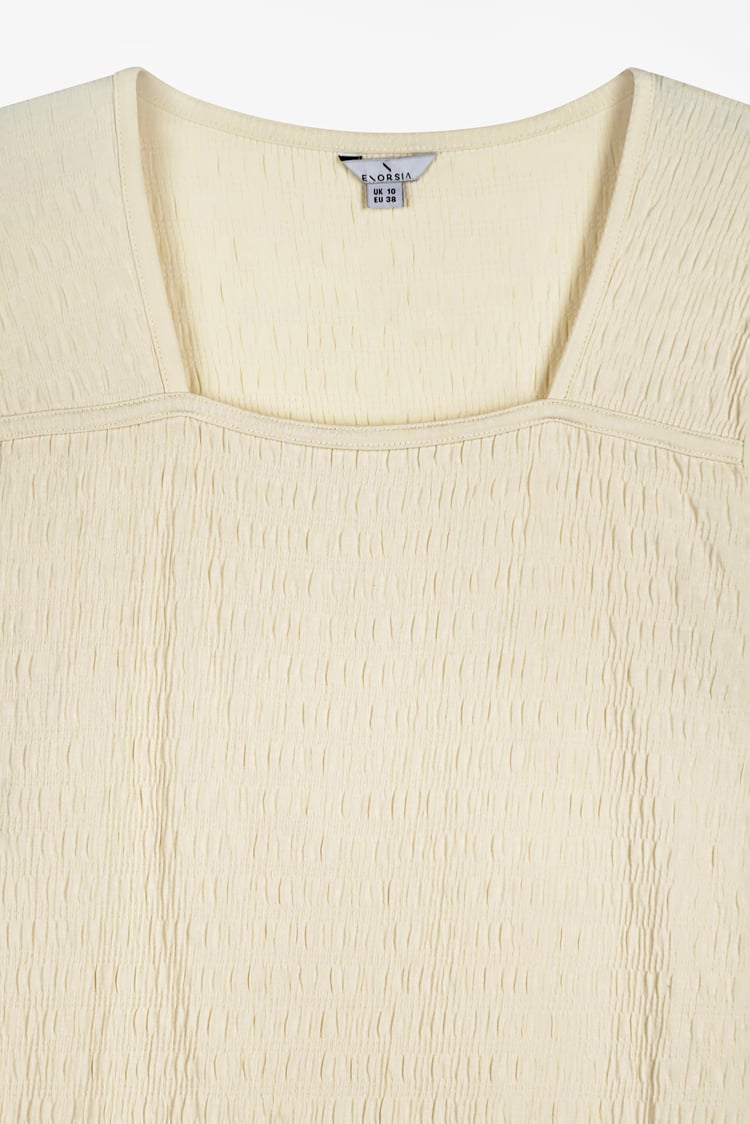 Square Neck Textured Mini Dress