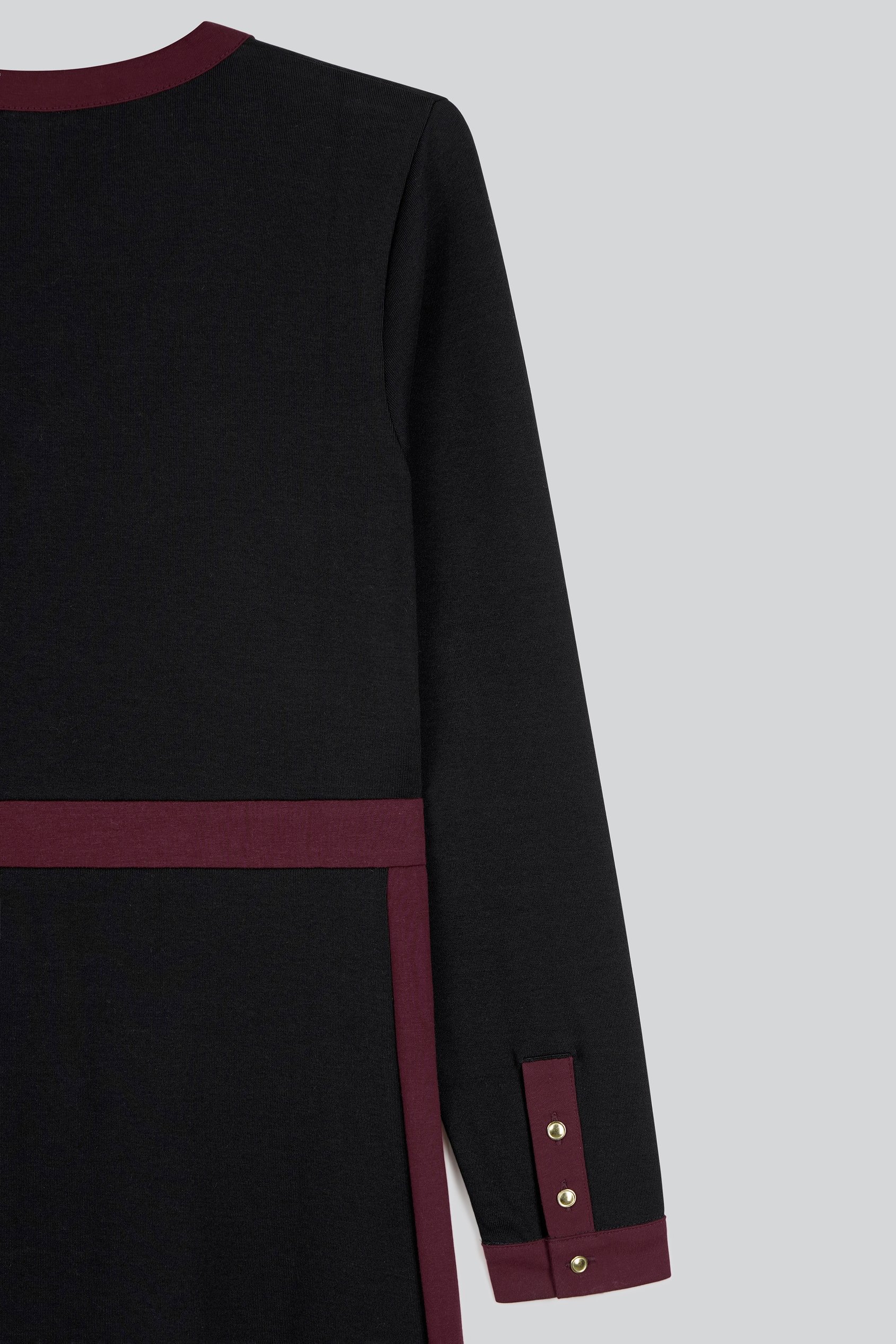 V-Neck Contrast Jersey Midi Dress