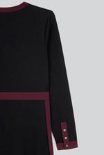 V-Neck Contrast Jersey Midi Dress