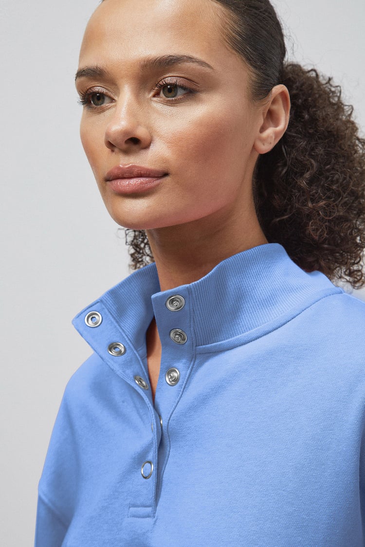 Colour Block LS High Neck Sweatshirt