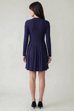 Ribbed Jersey Mini Dress With Lace Neck