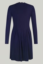 Ribbed Jersey Mini Dress With Lace Neck