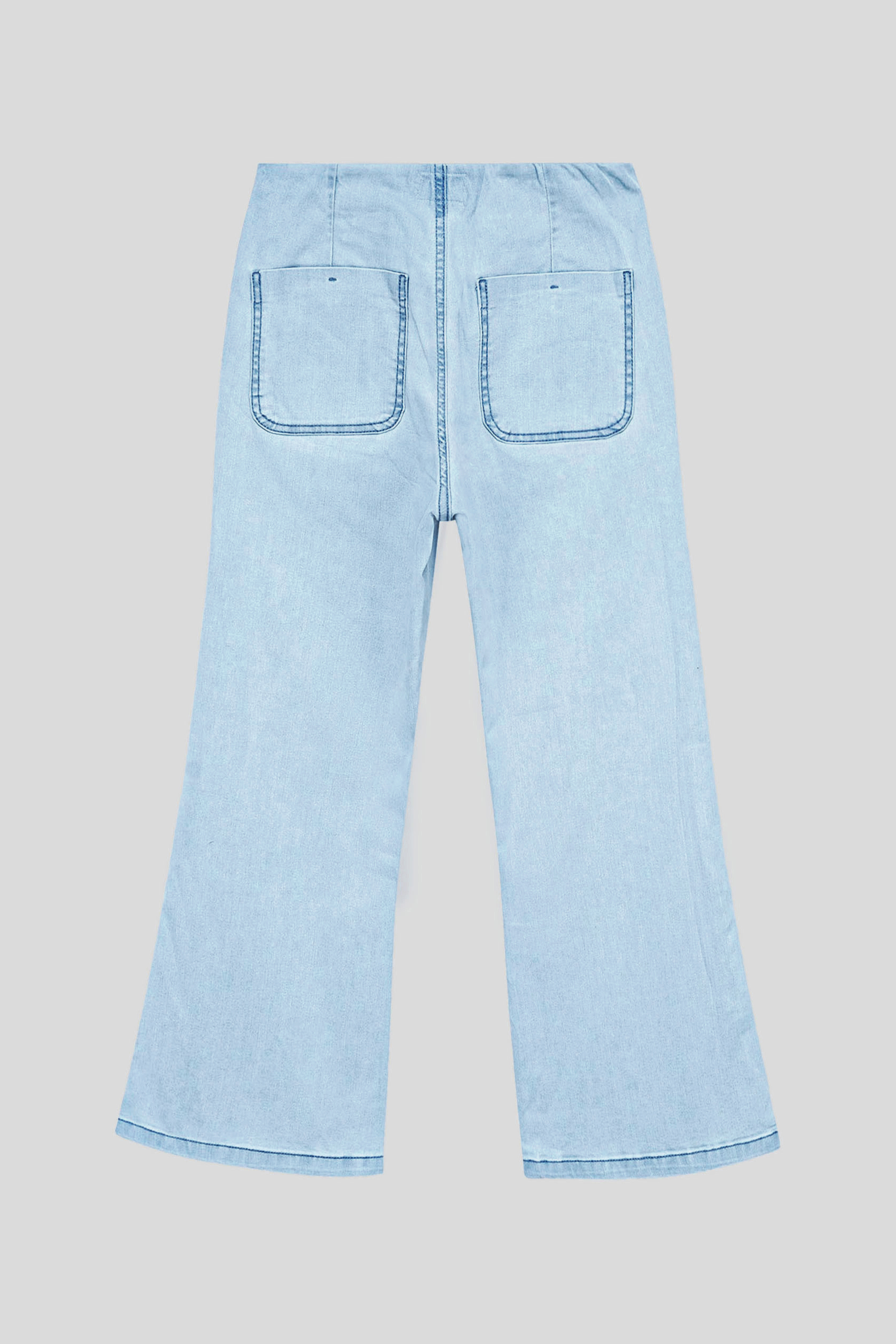 Super Light Cropped Flared Buttoned Jeans
