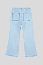Super Light Cropped Flared Buttoned Jeans
