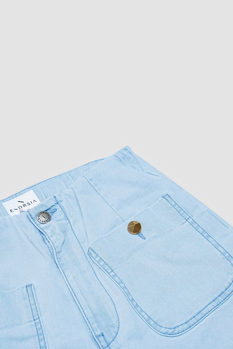 Super Light Cropped Flared Buttoned Jeans