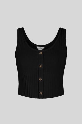 Ribbed Front Button Tank Top