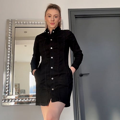 Womens Black Black Slim Longline Jacket