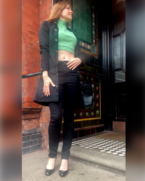 Womens Black Black Slim Longline Jacket