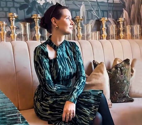 Womens Green Cut Out Printed Midi Flare Dress