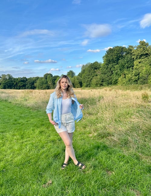 Blue Long Sleeve Stripe Poplin Shirt