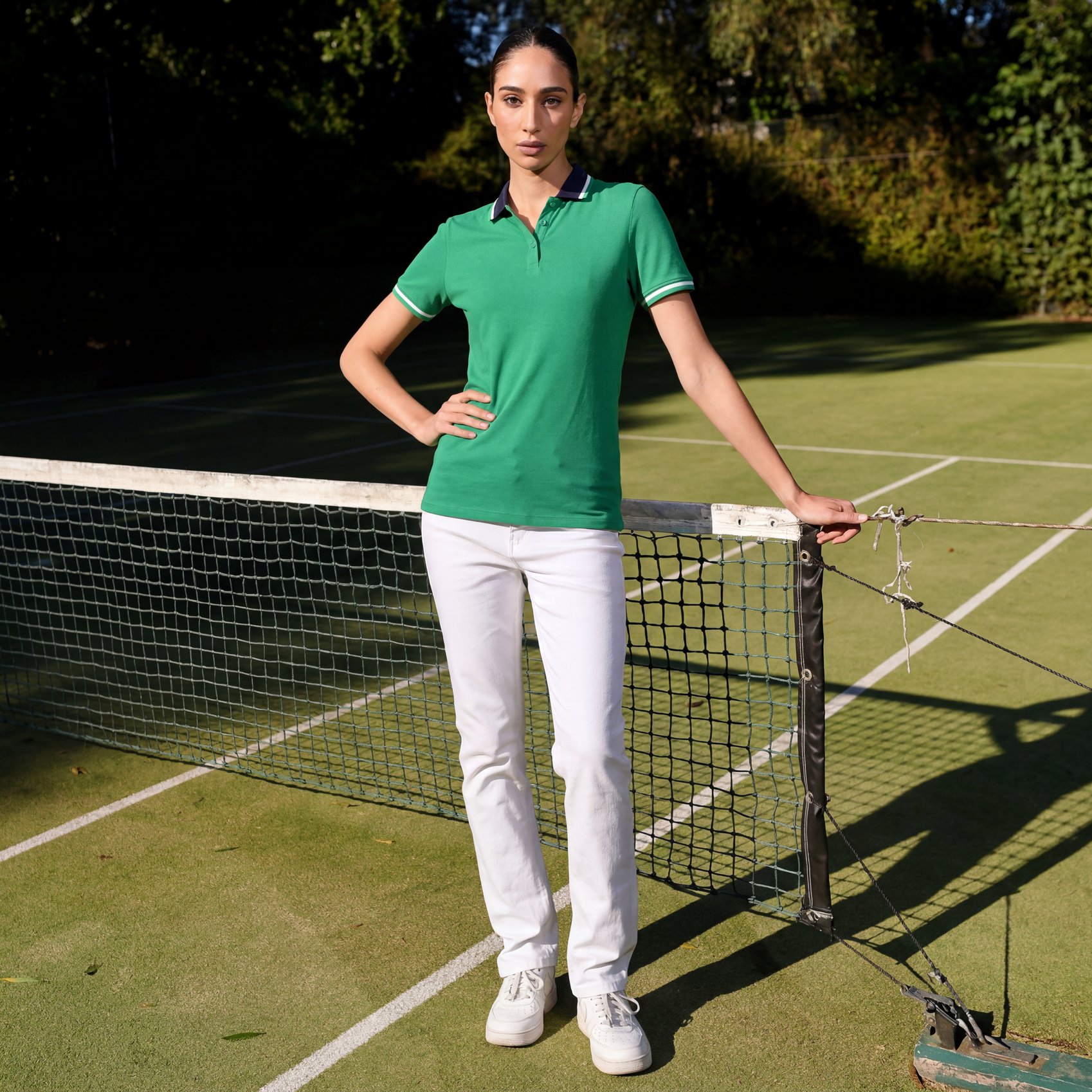 Fashionable Women's Polo shirt and shorts for breezy summer layering