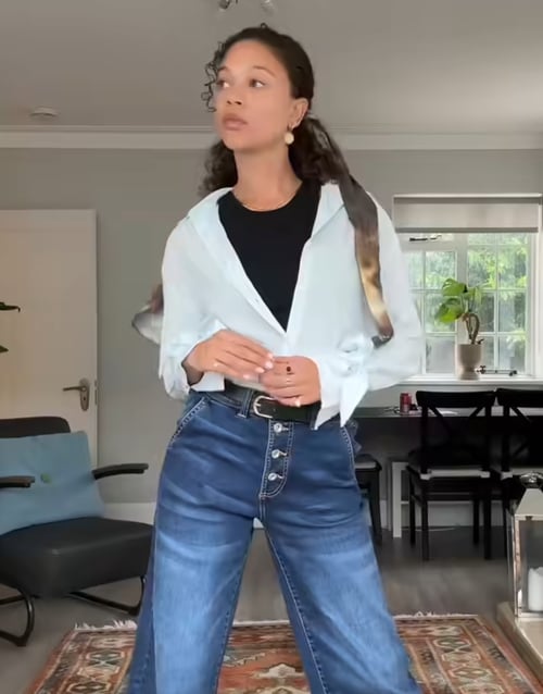 White Tie-Cuff LS Viscose Shirt