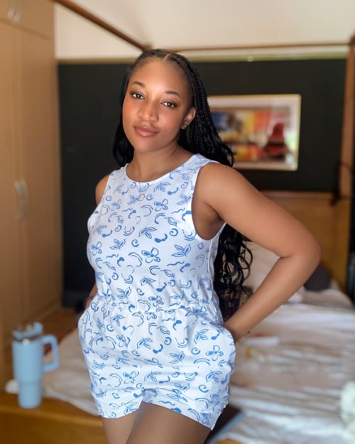 Black Sleeveless All Over Print Playsuit