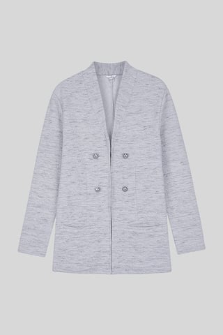 Womens Grey Slim Fit Knit Jacket