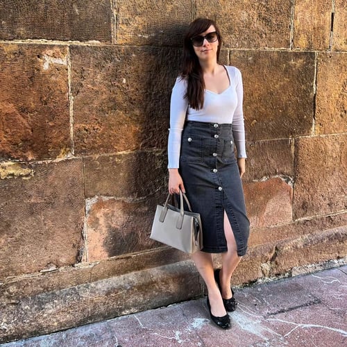 White Printed Flute Sleeve Blouse