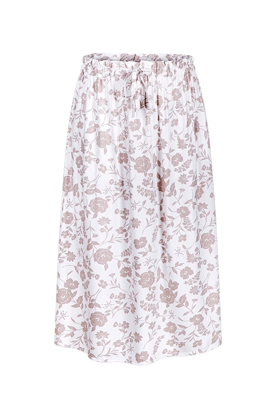 Womens Floral Print Midi Skirt