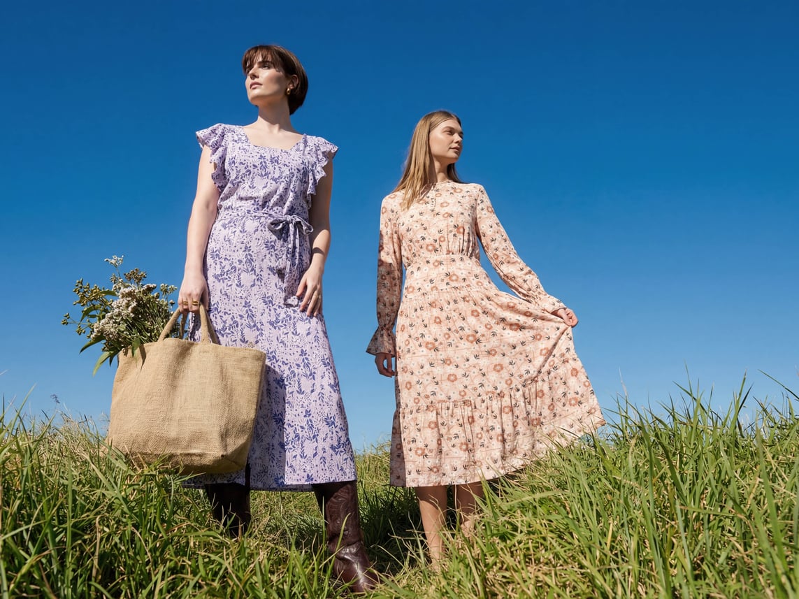 Effective spring layering: Enorsia denim and cotton combinations