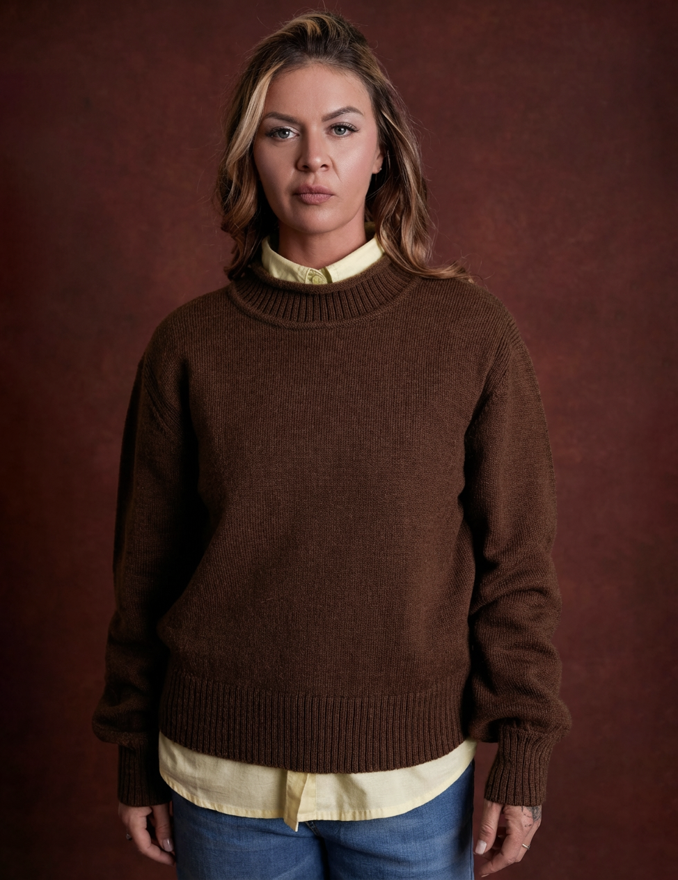 womens brown knitwear