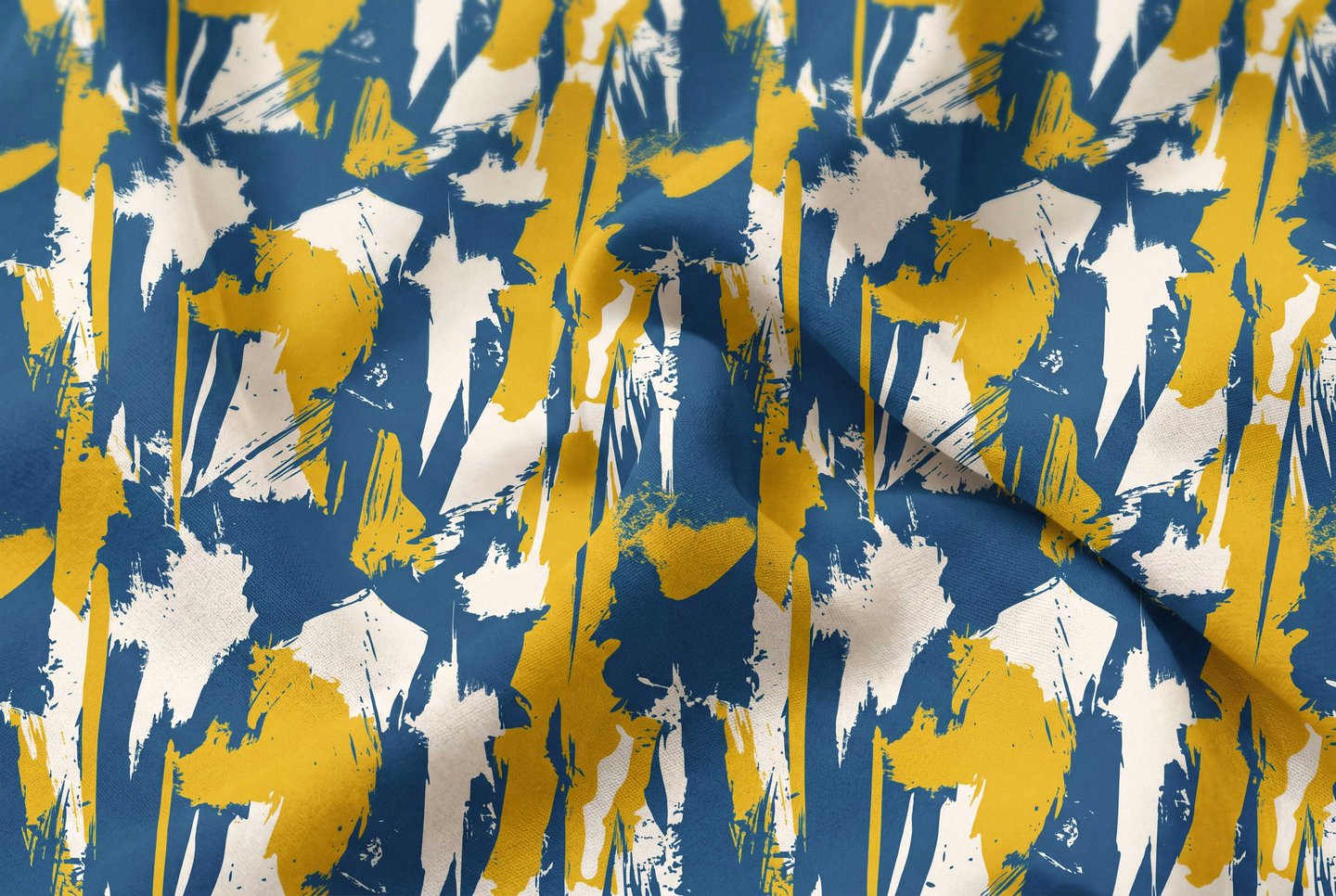 Abstract printed dress showing bold color patterns. Source: ENORSIA
