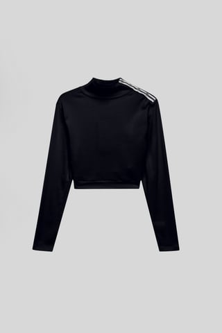 Black Turtleneck Crop Tops