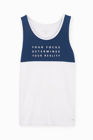Blue Colour Block Tank Top
