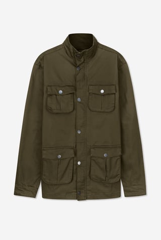 Mens Olive Dark Olive Utility Jacket