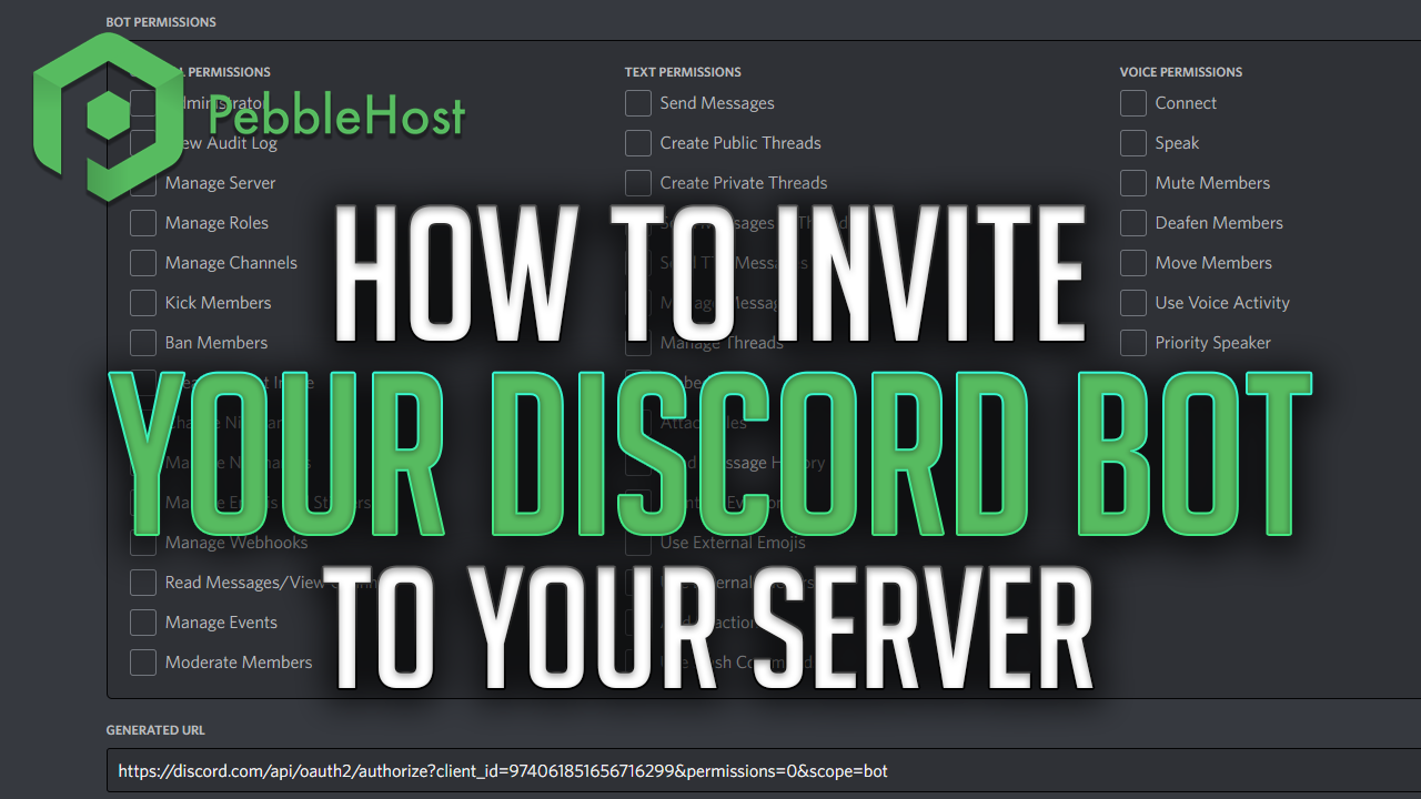 PebbleHost Knowledgebase  How to Invite Your Bot to a Discord Server