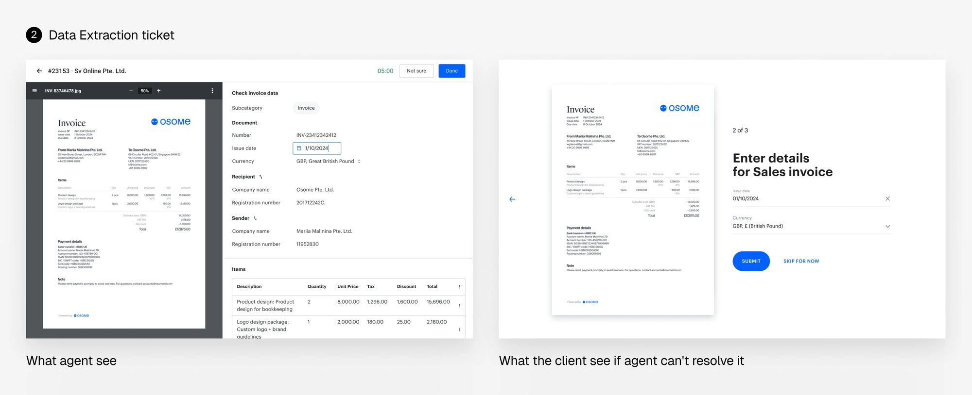 Extraction step of the document processing flow