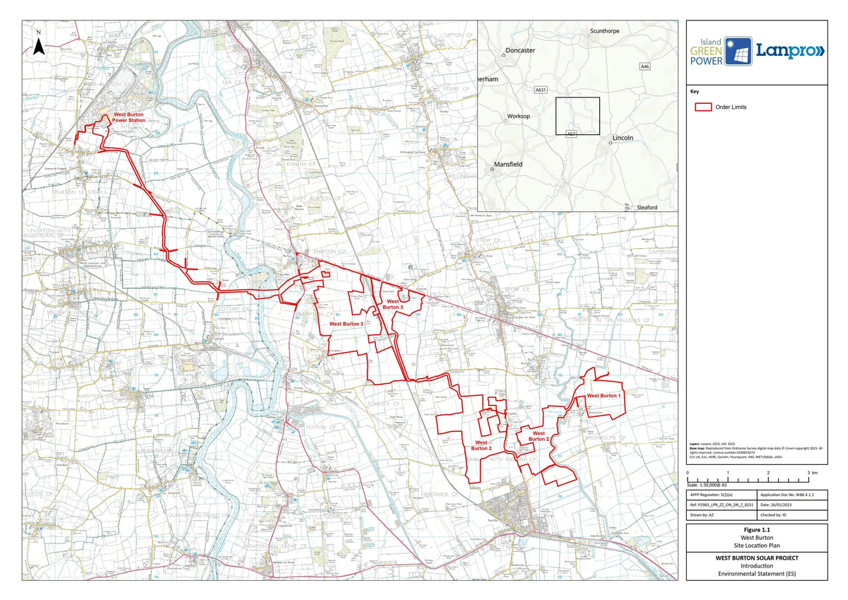 West Burton Solar Project Map