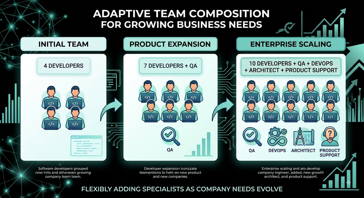 Expand or Restructure the offshore dedicated development team
