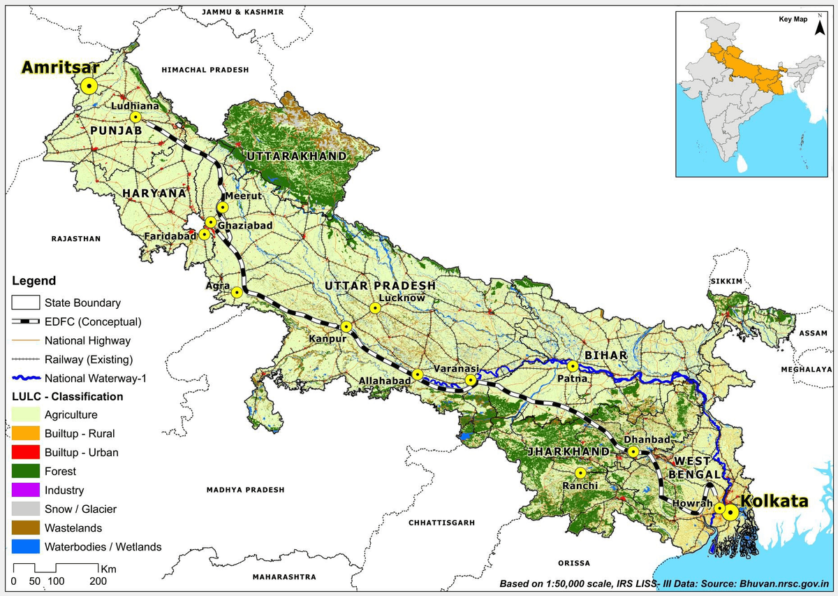 Amritsar Kolkta Industrial Corridor Map