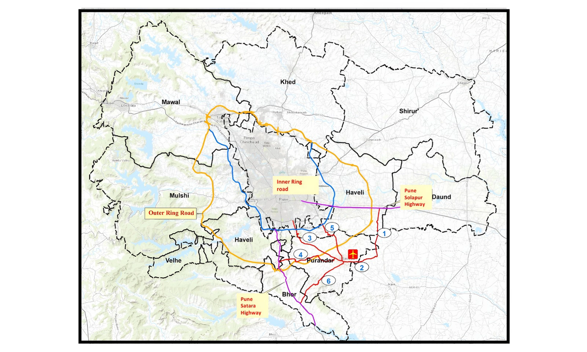 Purandar International Airport Map
