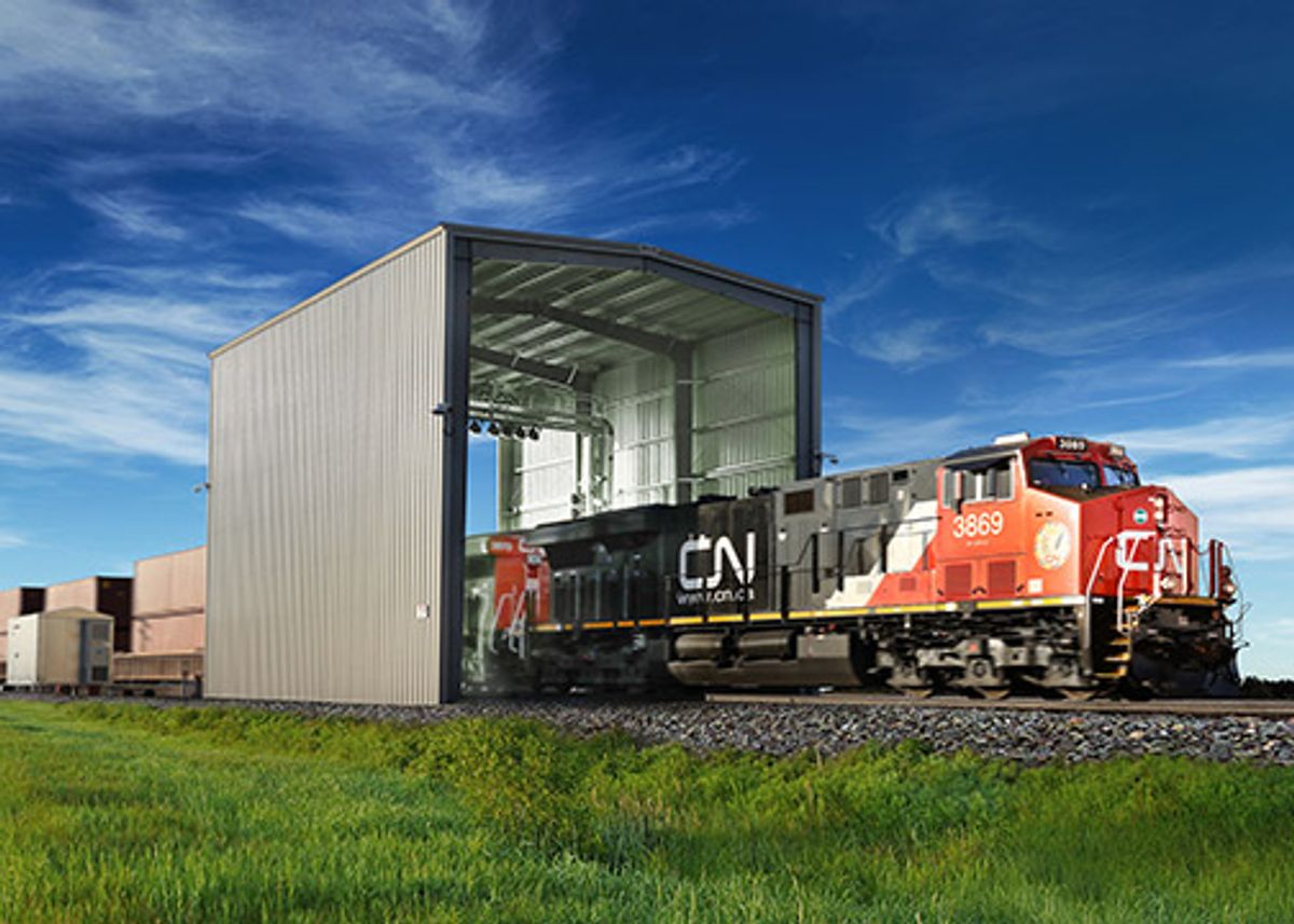 Canadian National Railway freight train supporting cross-border logistics between Canada and the United States.