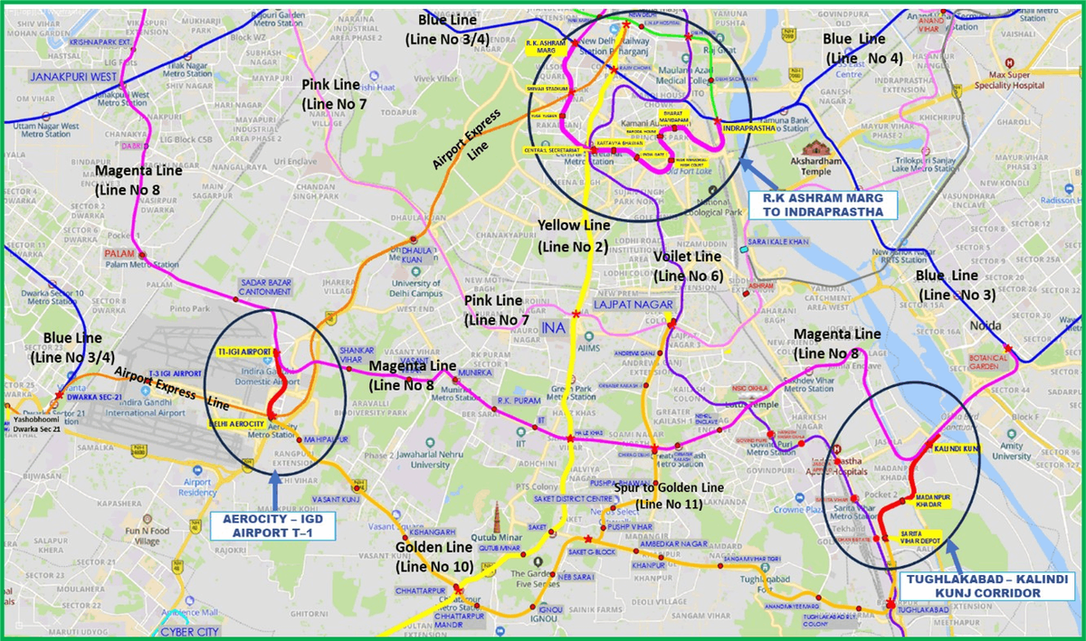 Delhi Metro Phase V Map