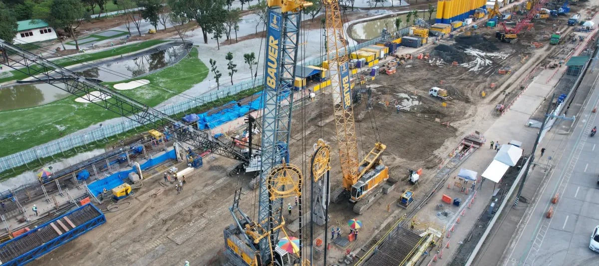 Metro Manila Subway Project construction site in the Philippines