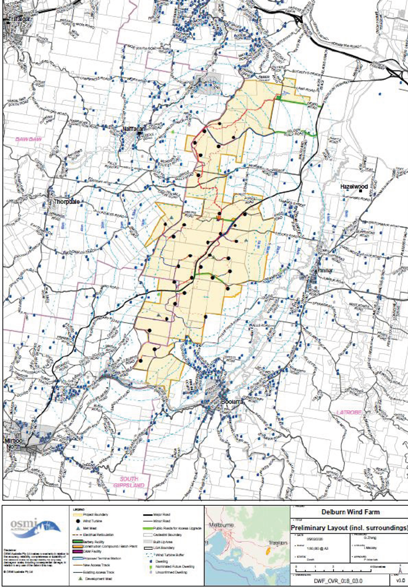 Delburrn Wind Farm Map